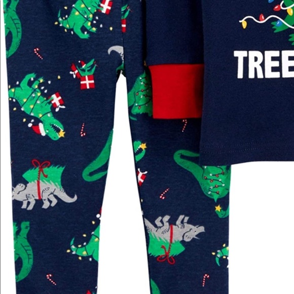 Carter’s “Tree Rex” Snug Fit Cotton Christmas Holiday Pajamas - Picture 3 of 4
